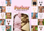 Promotional collage of swimsuits with 'Parlour' branding and text on a pink background.