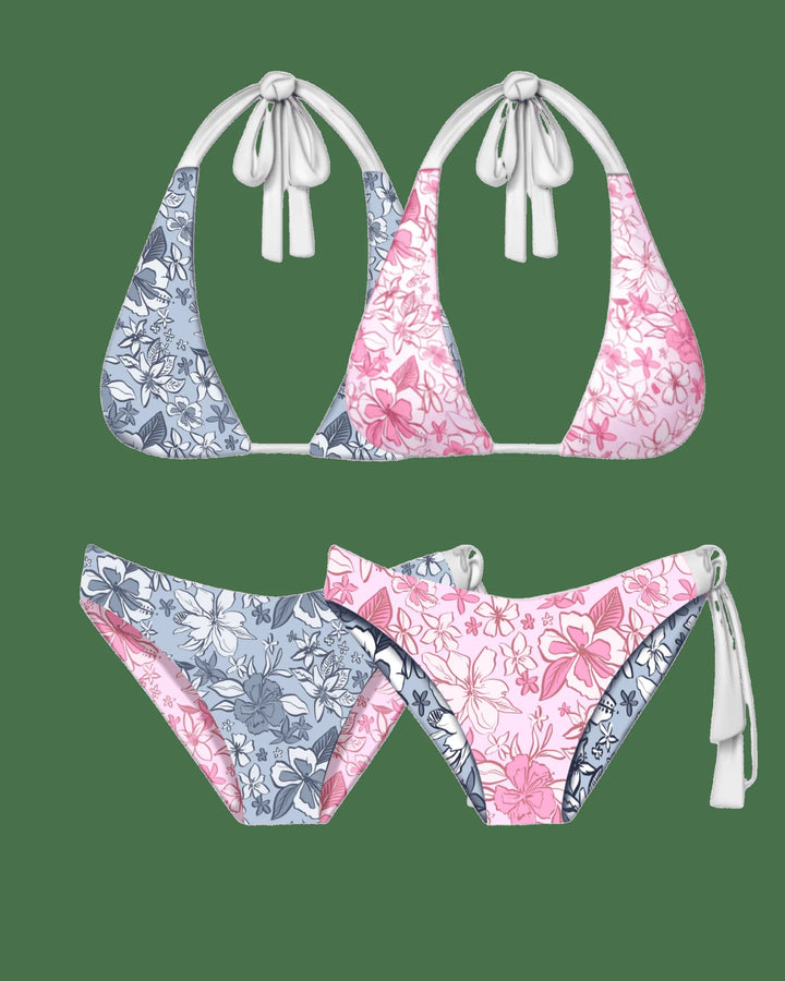 Tequila Swim Hunter Bikini Set in reversible Midnight Mai Tai/Pink Mai Tai – women&