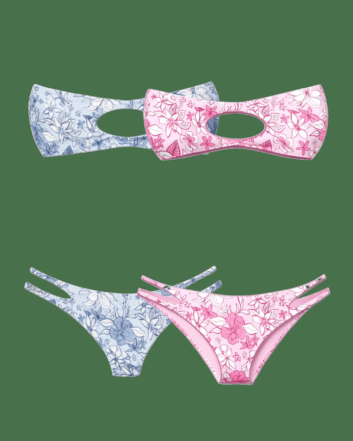 Tequila Swim Jenna Bikini Set in reversible Midnight Mai Tai/Pink Mai Tai – women&