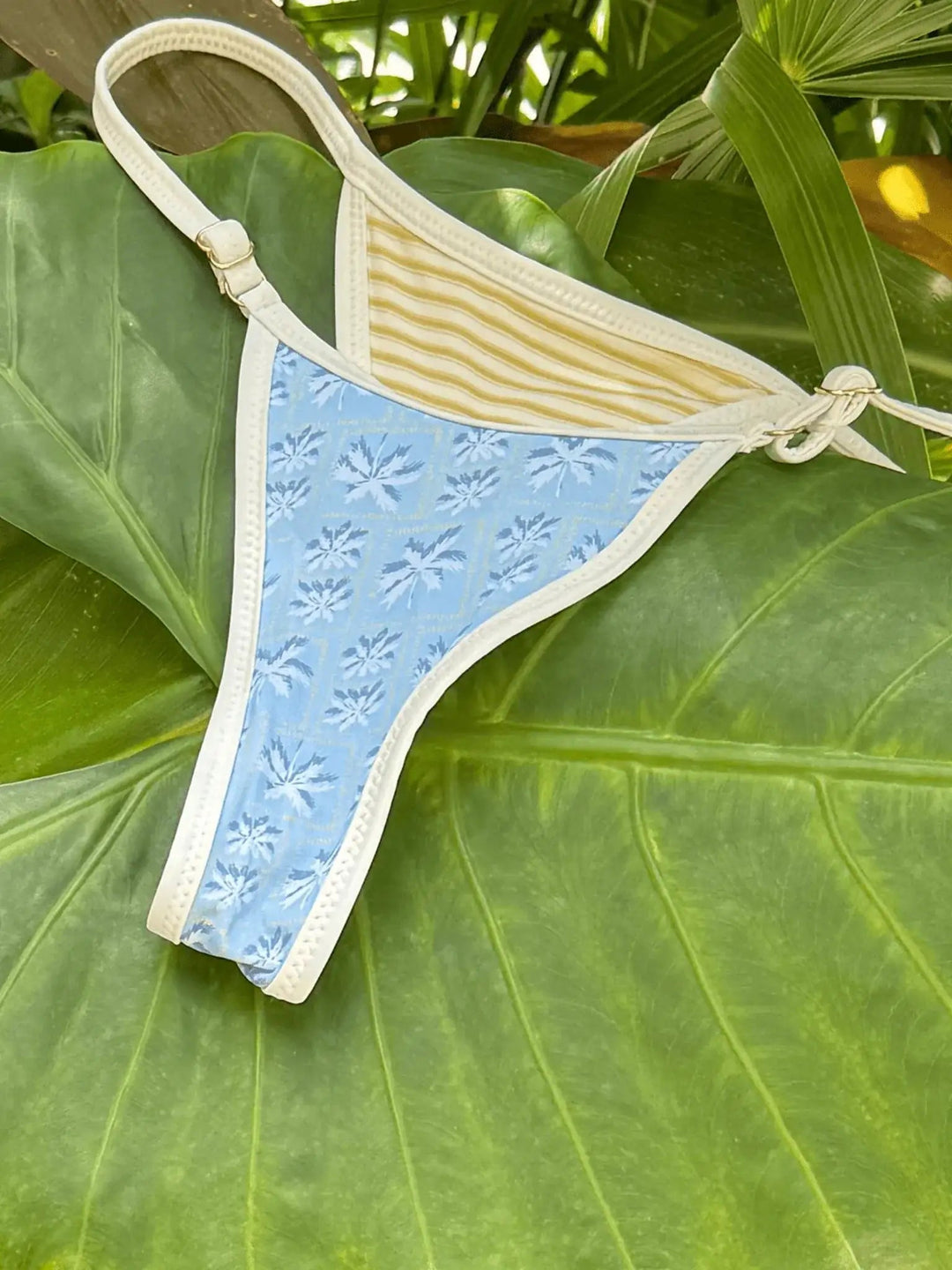 Tequila Swim McKenna Thong Bottom in reversible Palm Beach/Bamboo – women&
