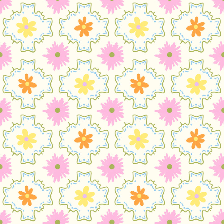 Tequila Swim Amalfi floral print swimwear pattern in pink, yellow, and orange