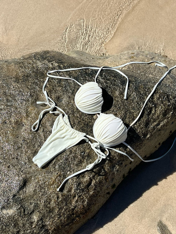 "Ariel" Shell Ruched Top - Tequila Swim