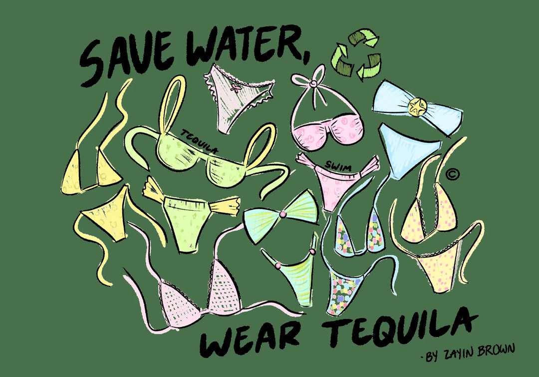 "Save water, wear tequila" T-Shirt - TSH-SAVWATER-OS - Tequila Swim