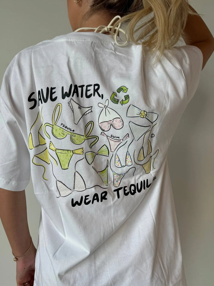 "Save water, wear tequila" T-Shirt - TSH-SAVWATER-OS - Tequila Swim